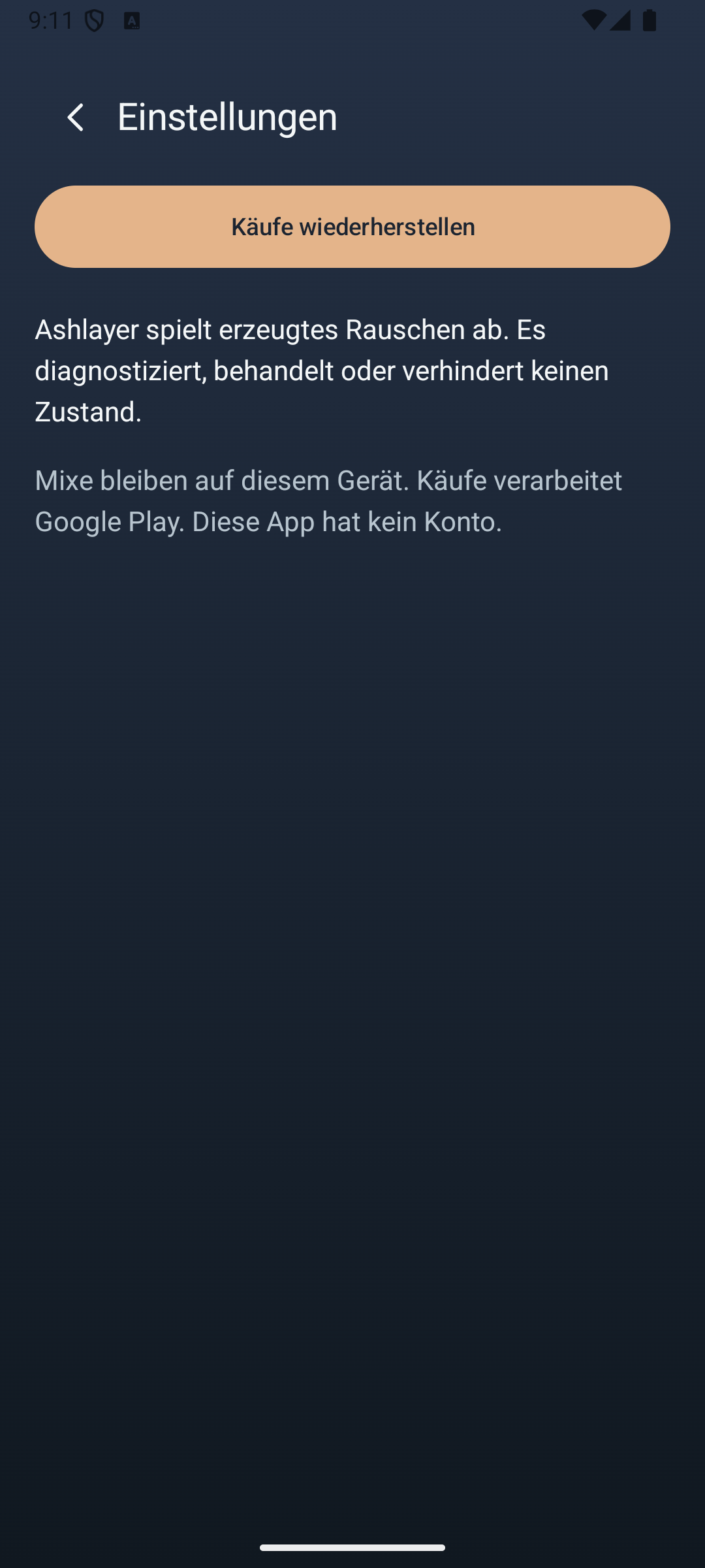 Ashlayer: Ambient-Mixer — settings