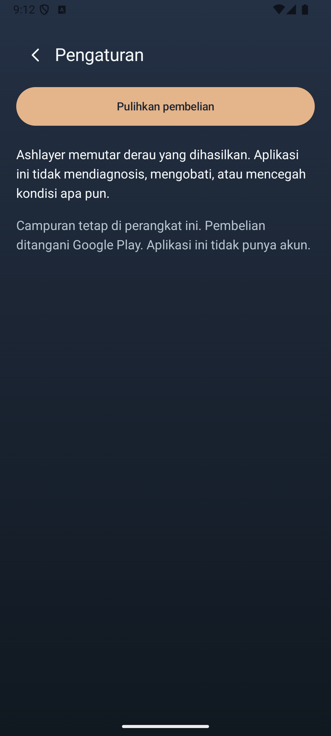 Ashlayer: Mixer ambien — settings