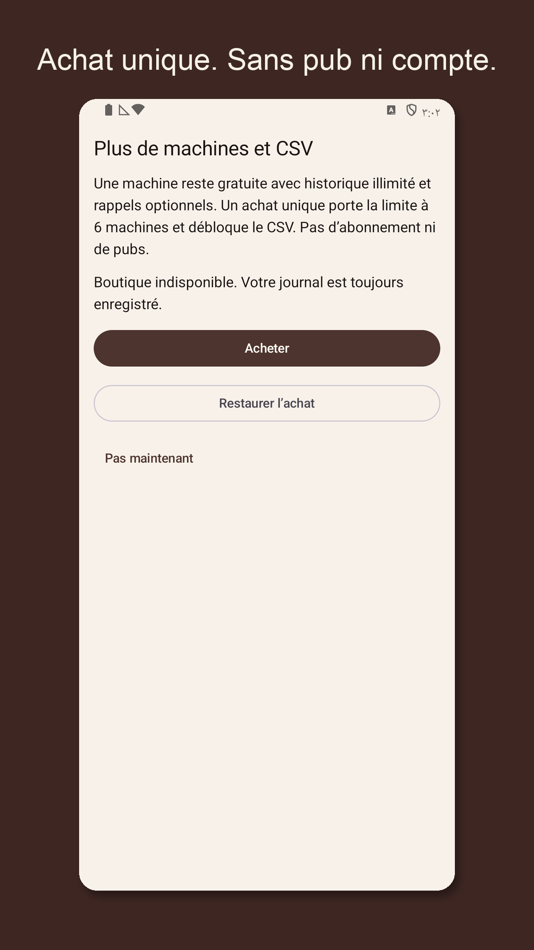 Descarow: Entretien machine — 4