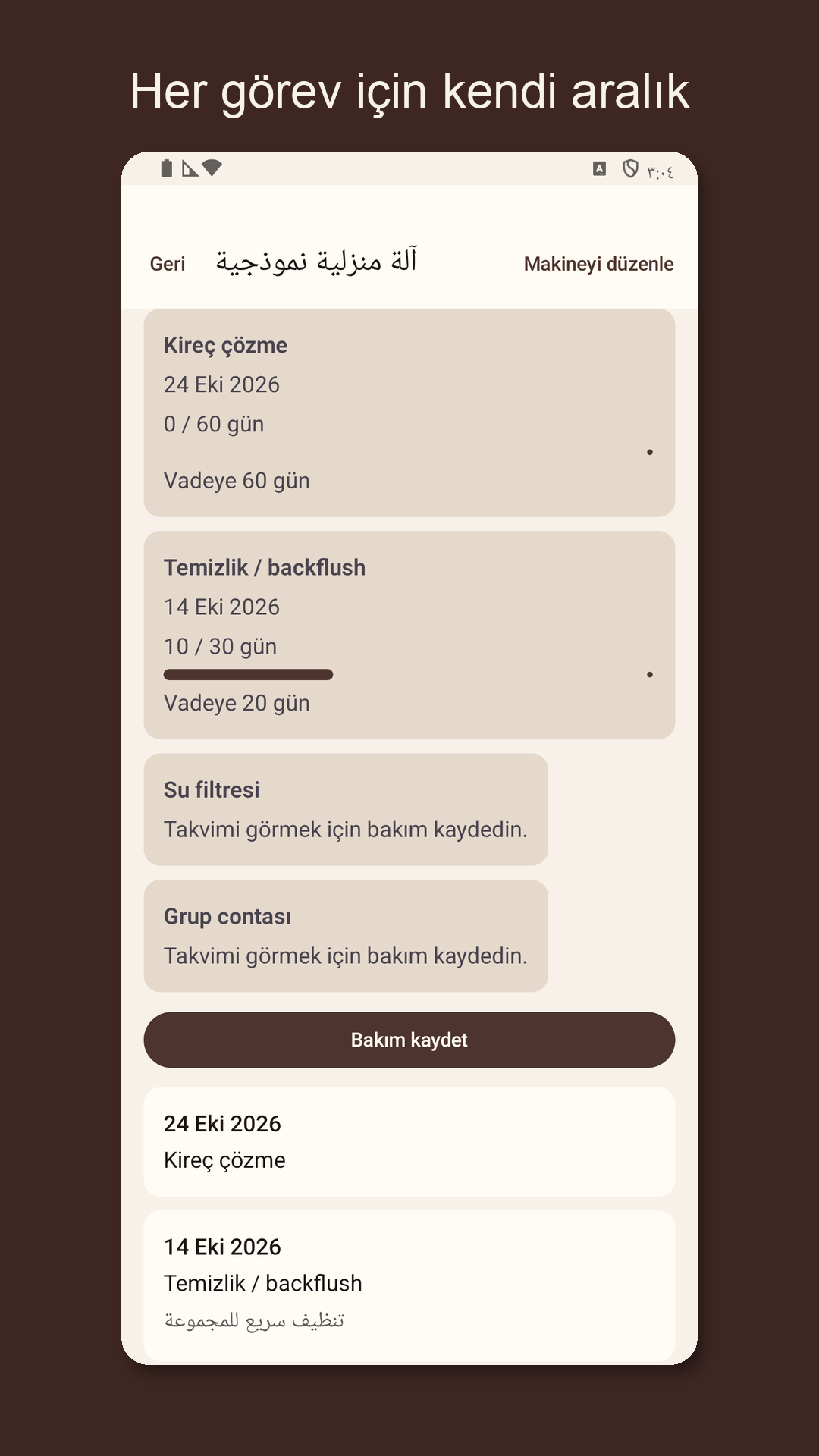 Descarow: Makine bakım günlüğü — 3