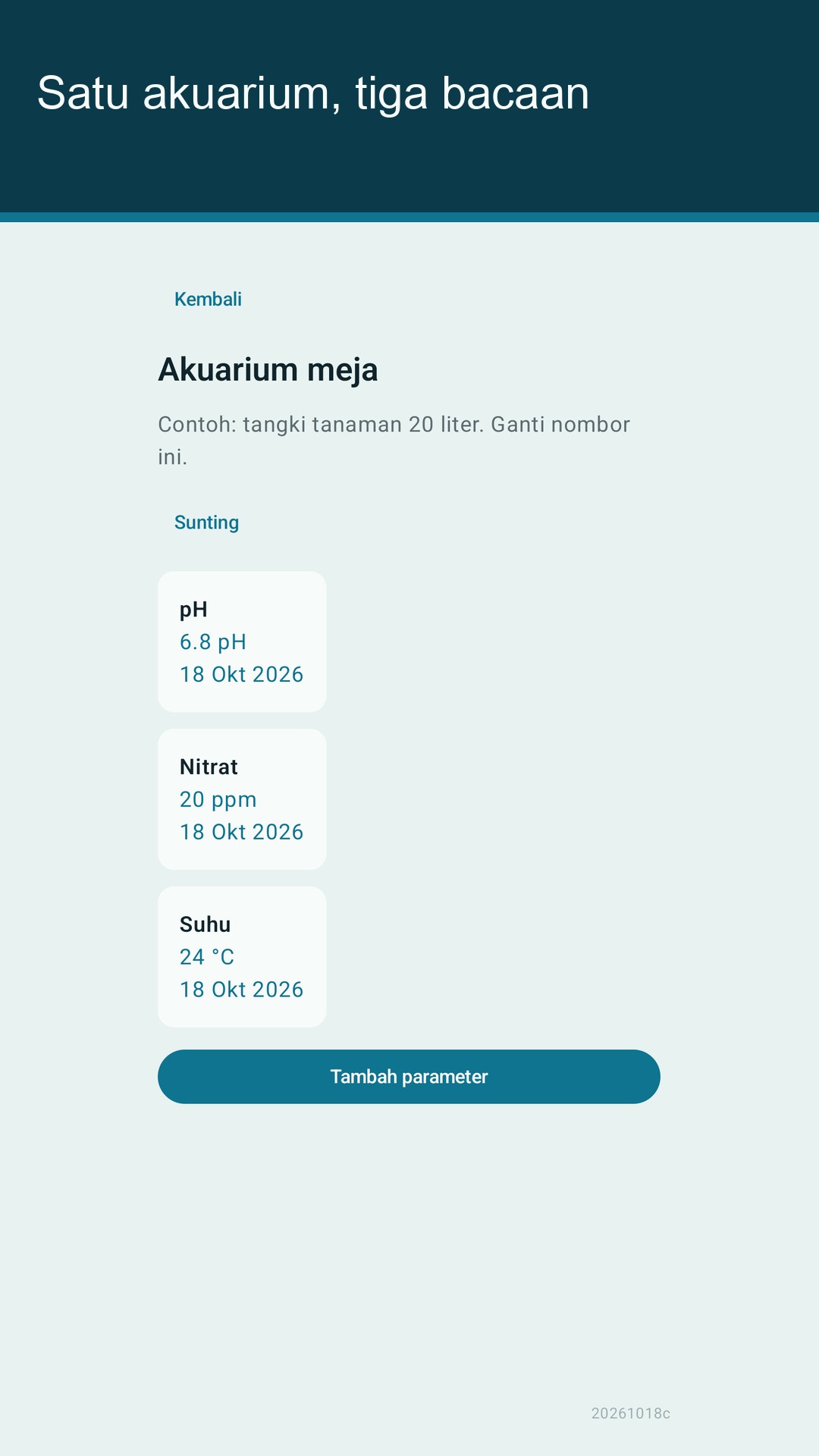Glaslog: log akuarium — 2