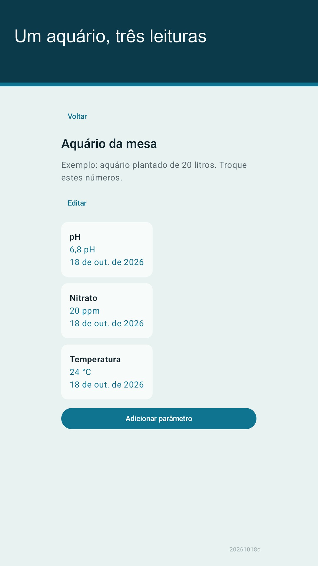Glaslog: registro aquário — 2