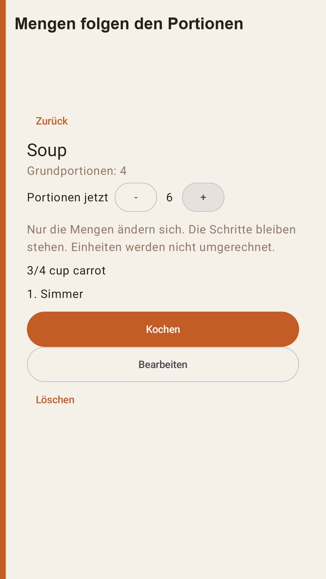 Halvlog: Rezeptportionen — 2