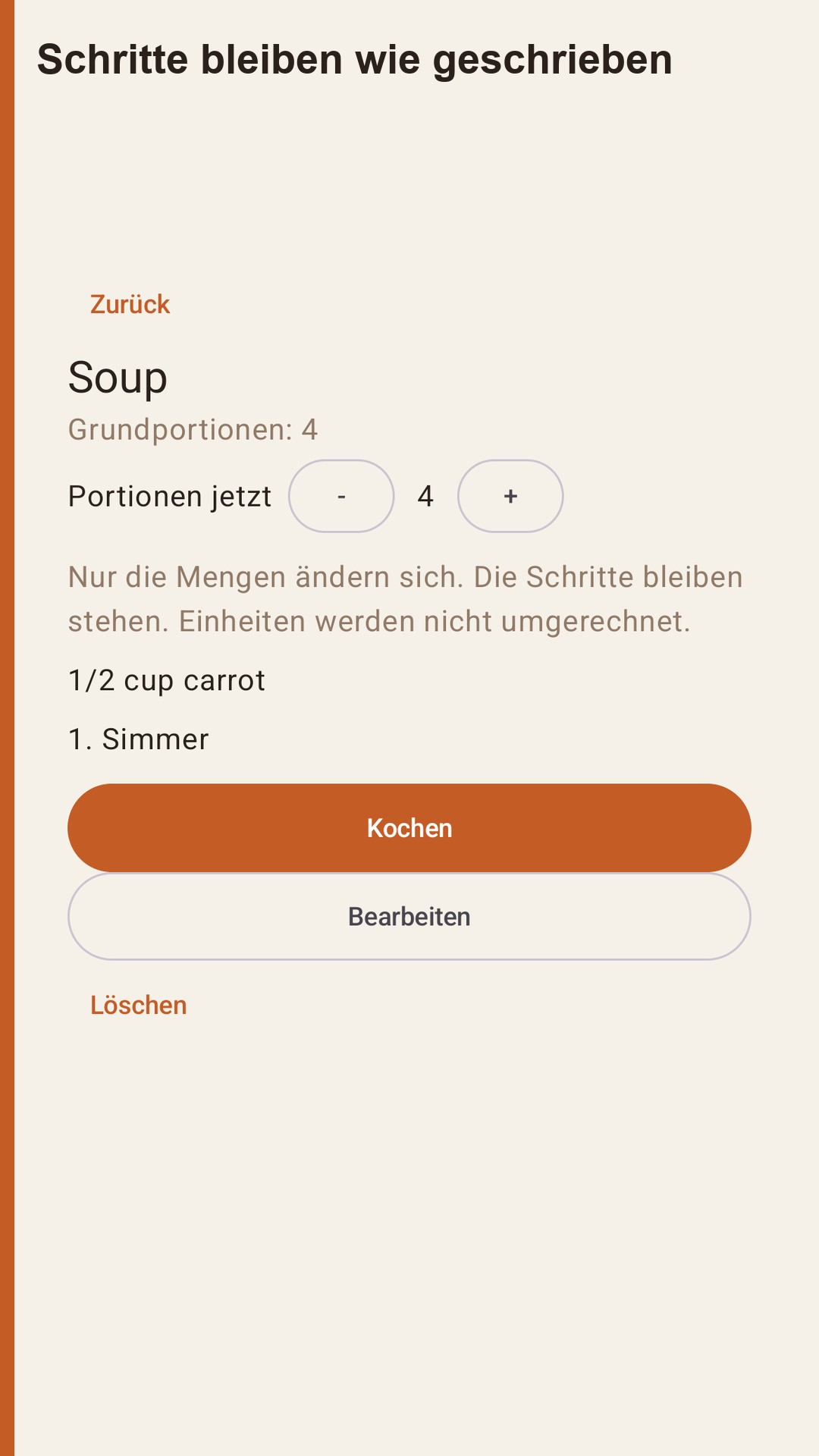Halvlog: Rezeptportionen — 3