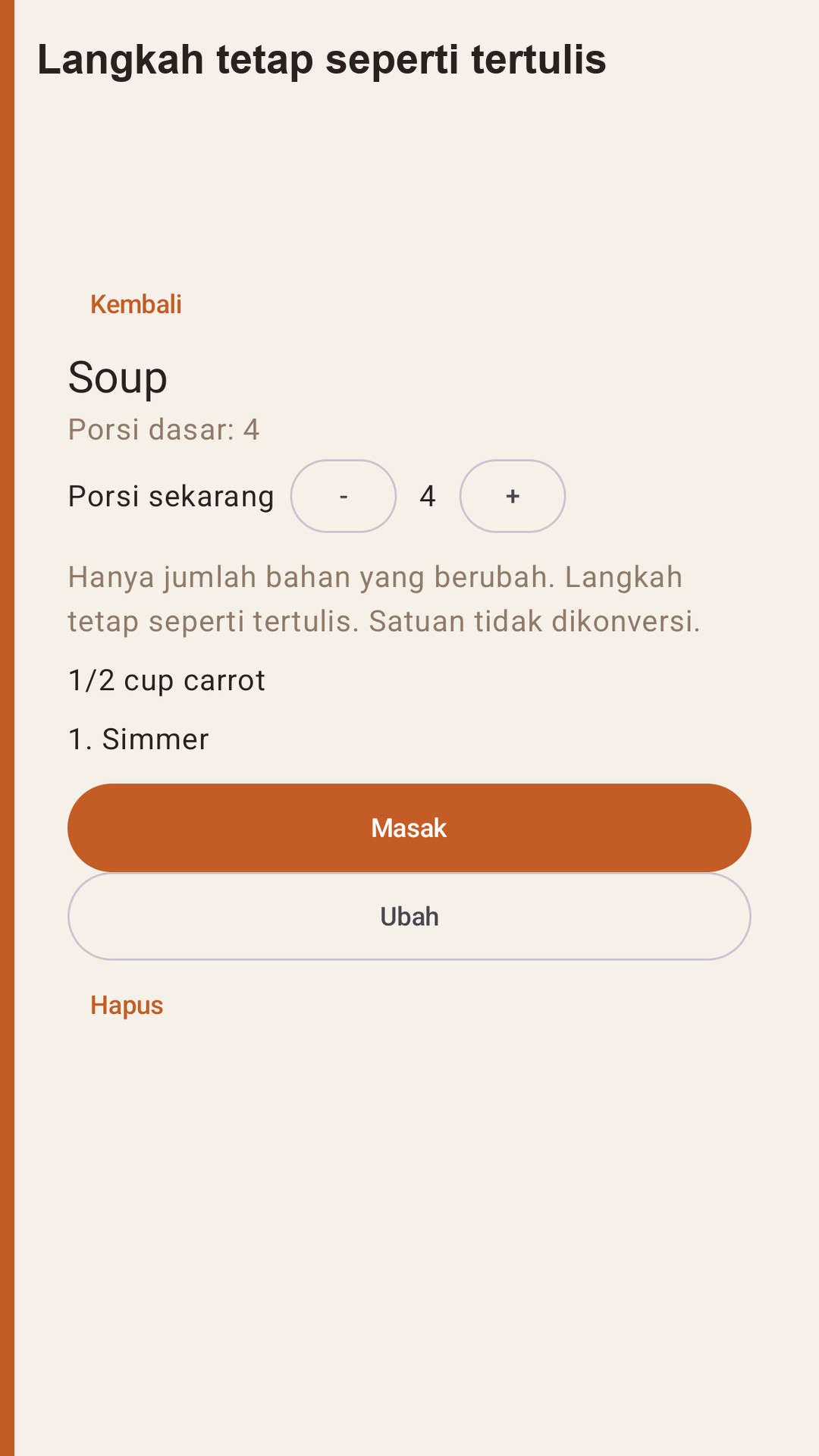Halvlog: porsi resep — 3