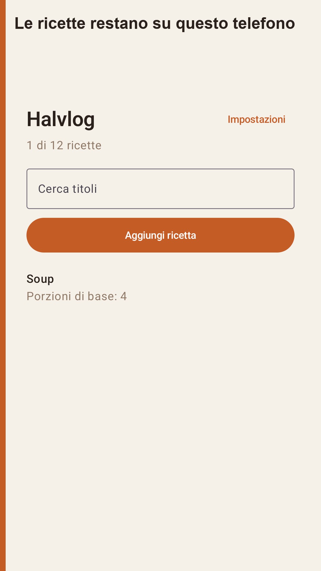 Halvlog: porzioni ricette