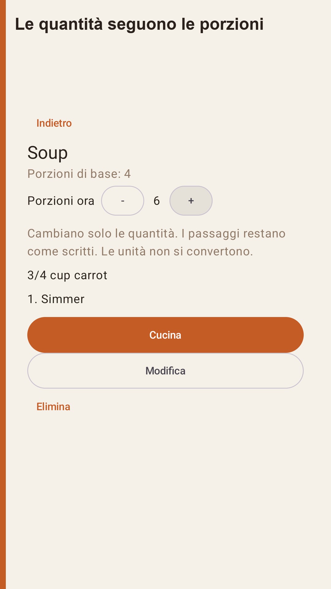 Halvlog: porzioni ricette — 2
