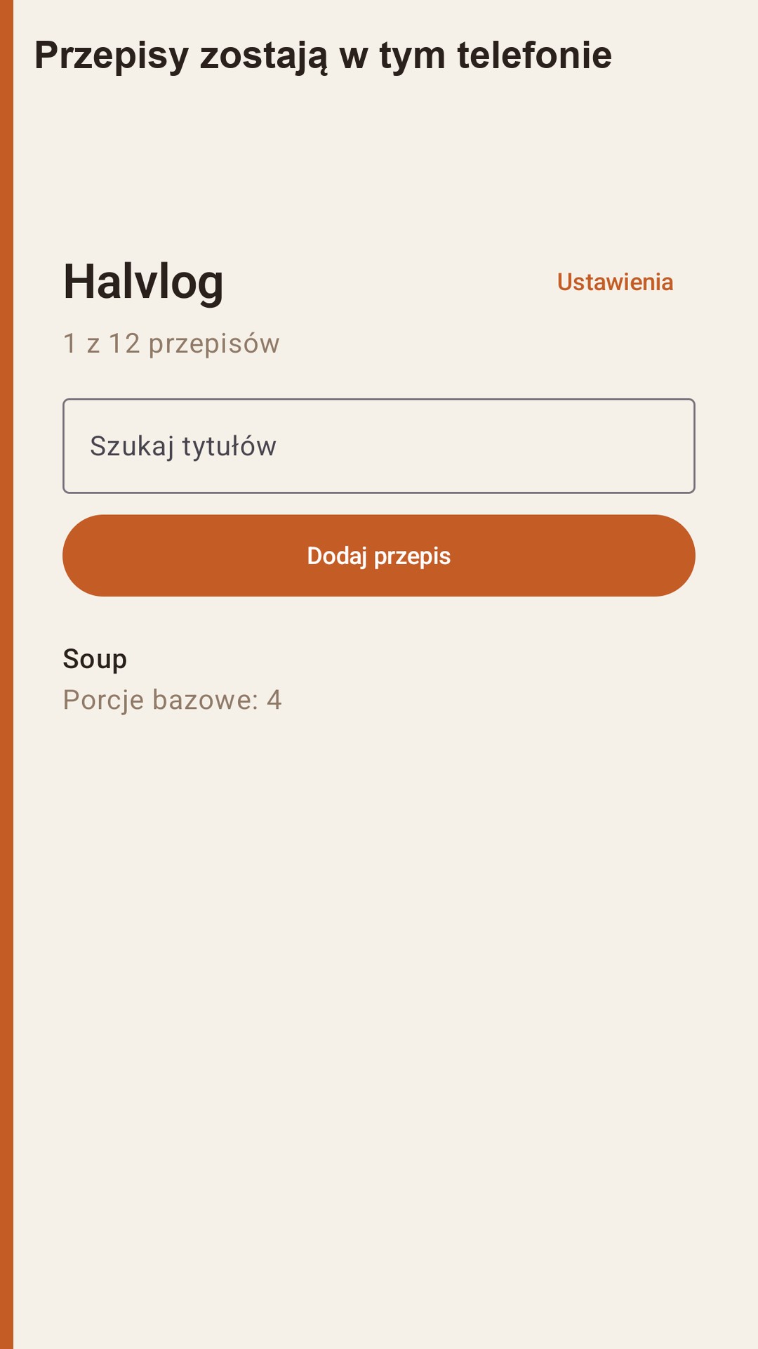 Halvlog: porcje przepisów