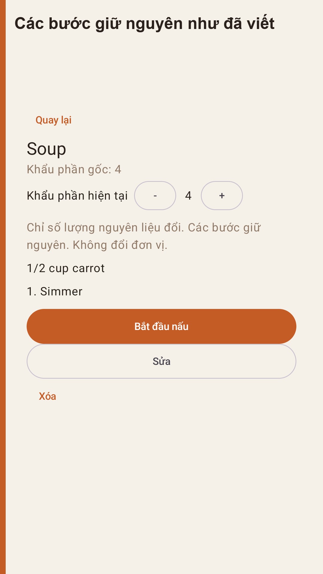 Halvlog: khẩu phần công thức — 3