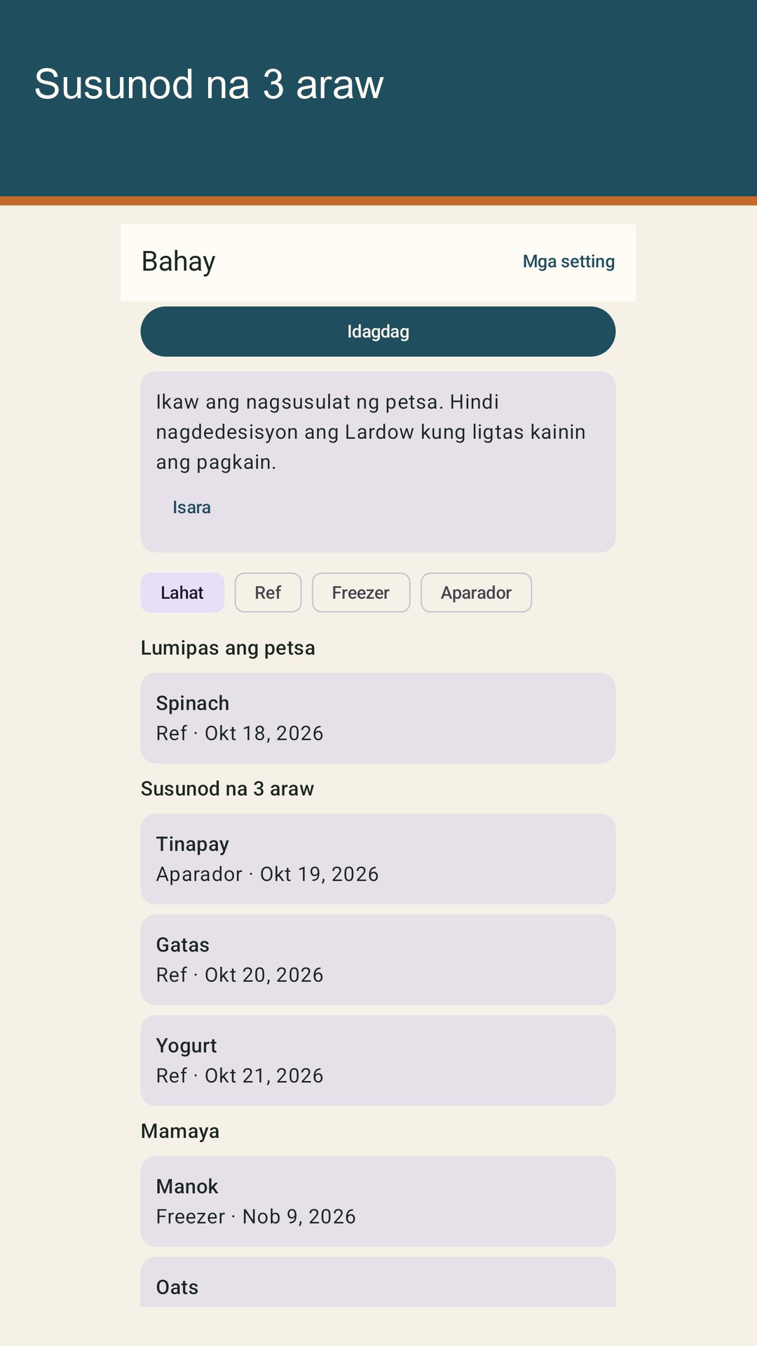 Lardow: listahan ng expiry