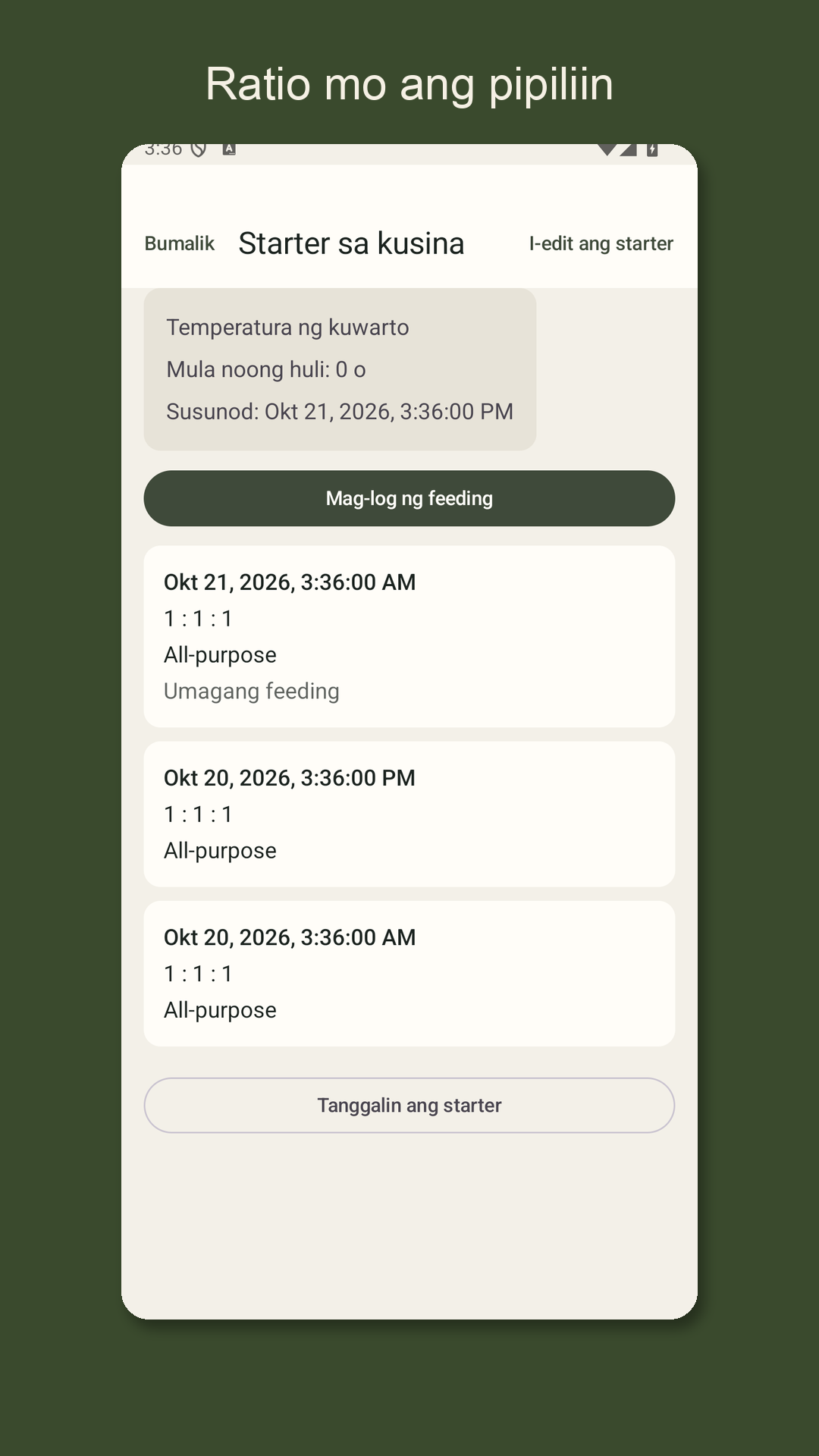 Leavrow: log ng pagpapakain — 2