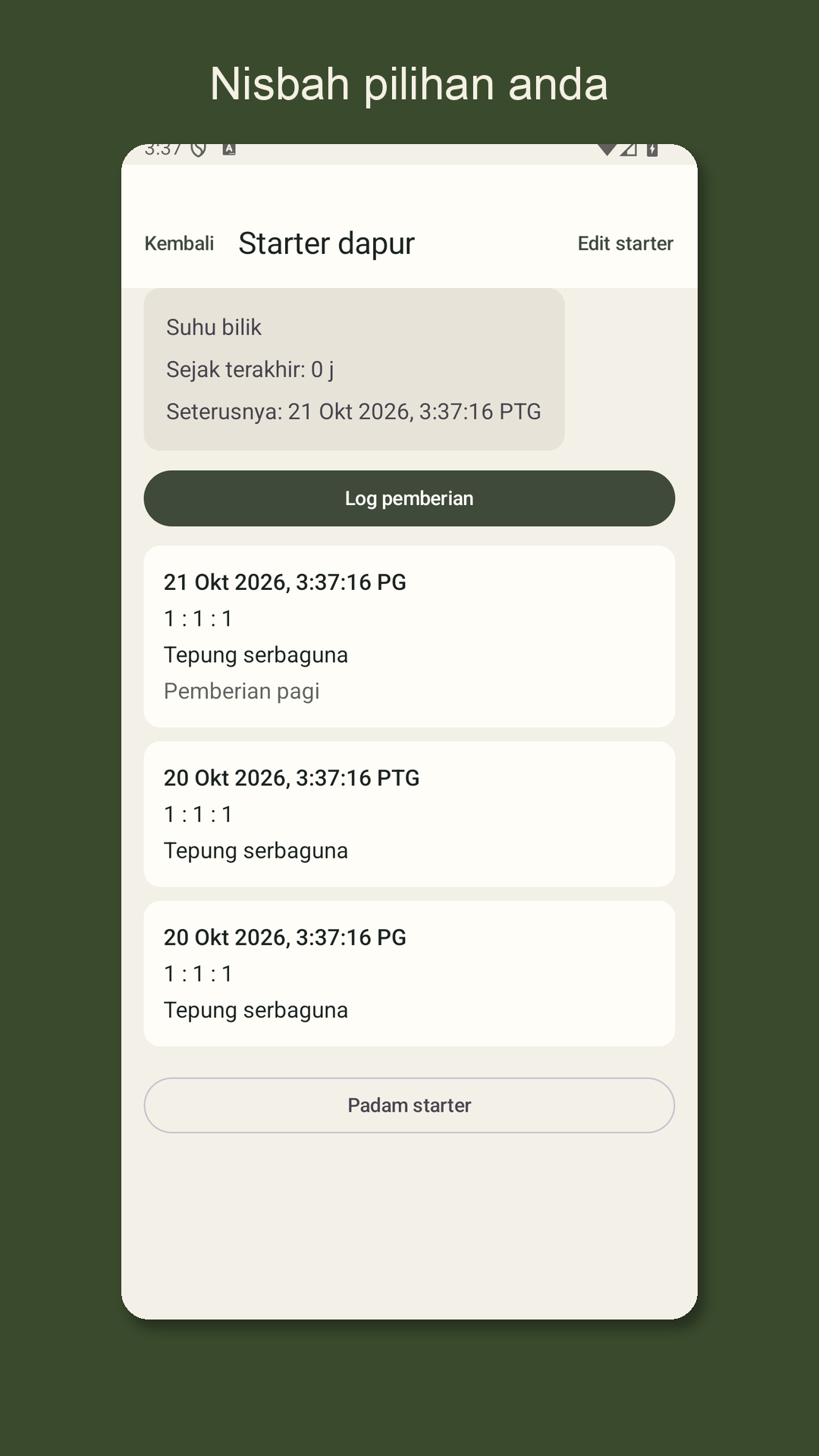 Leavrow: log suapan ragi — 2
