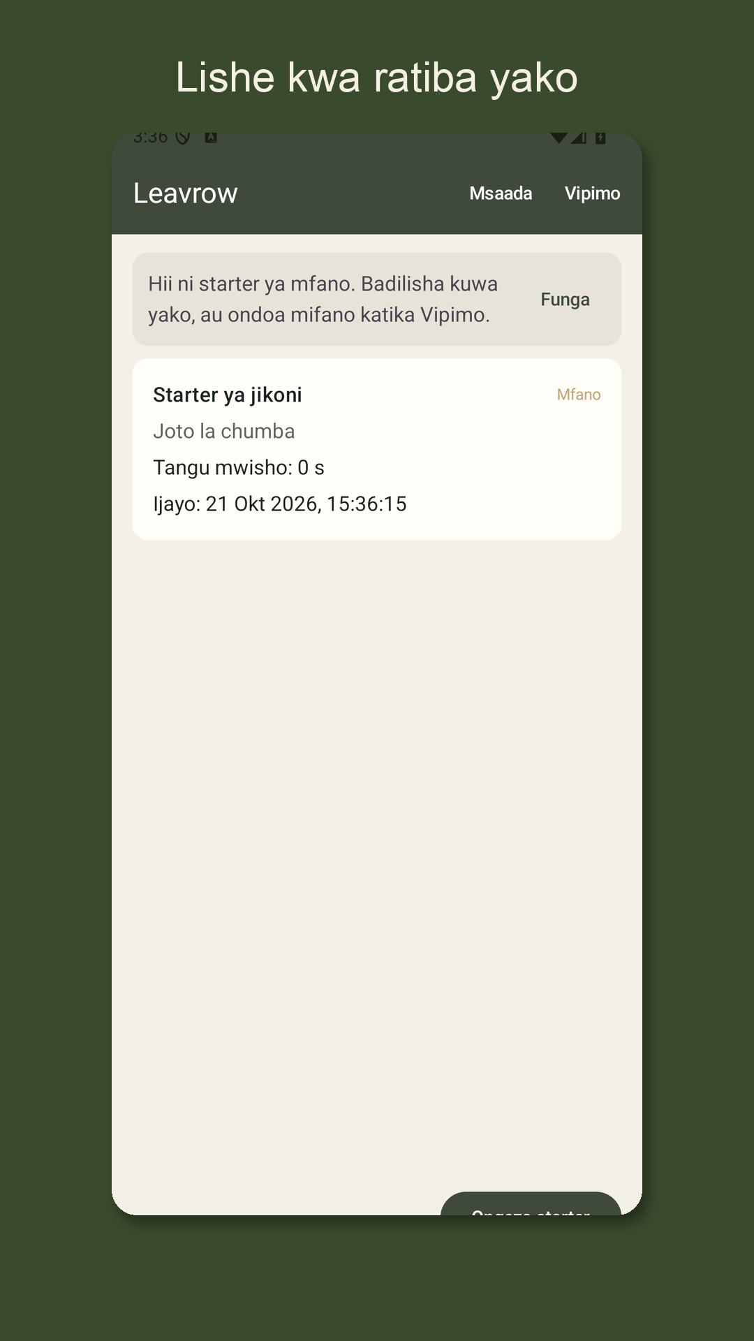 Leavrow: kumbati ya chachu