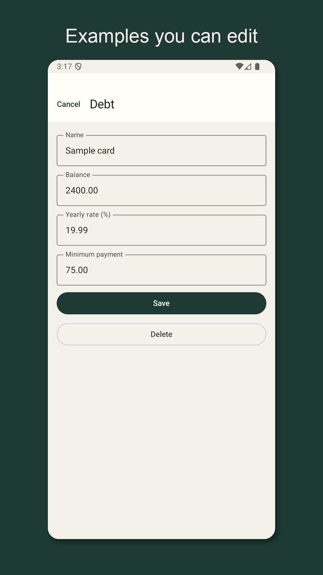 Nilfold: Debt Payoff Estimate — 3
