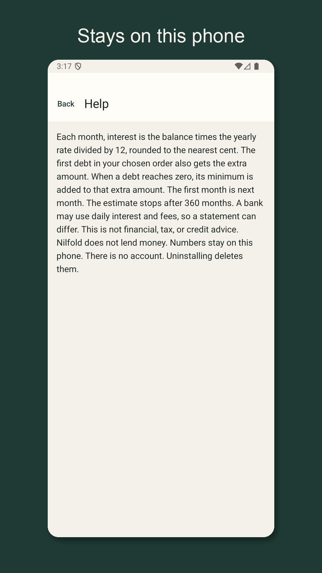 Nilfold: Debt Payoff Estimate — 4