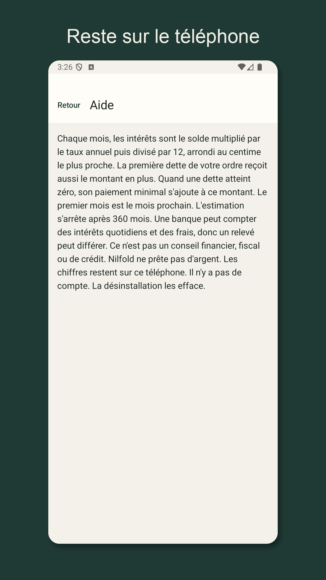 Nilfold : estimer des dettes — 4