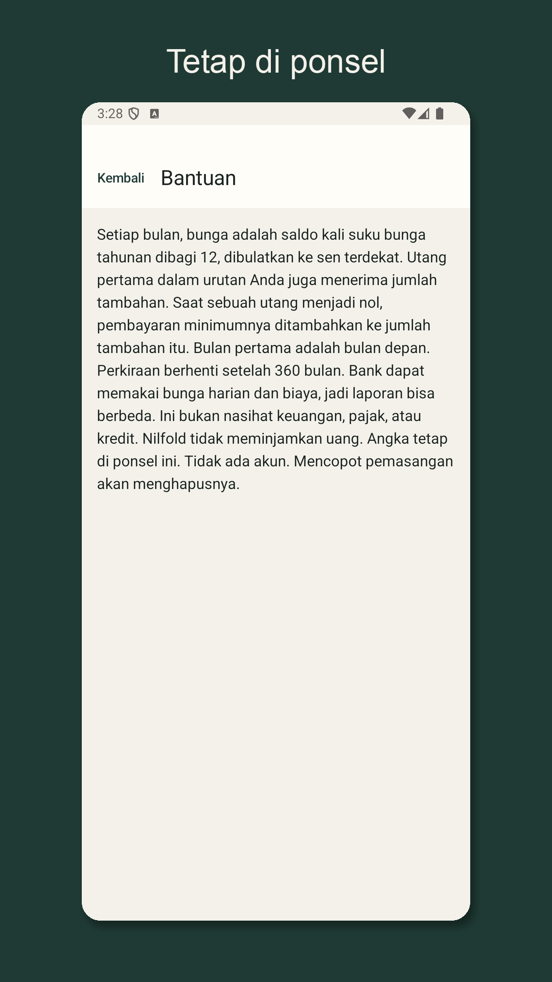 Nilfold: estimasi pelunasan — 4