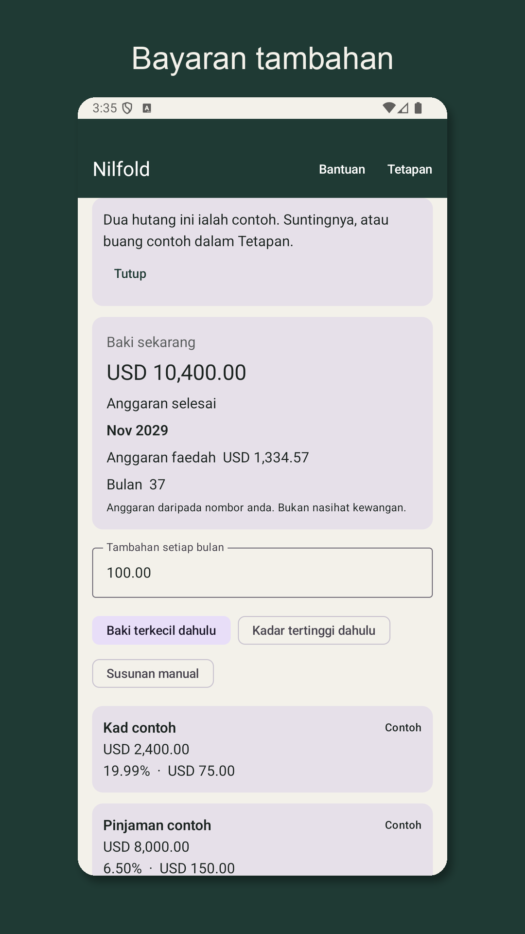Nilfold: anggar penjelasan — 2