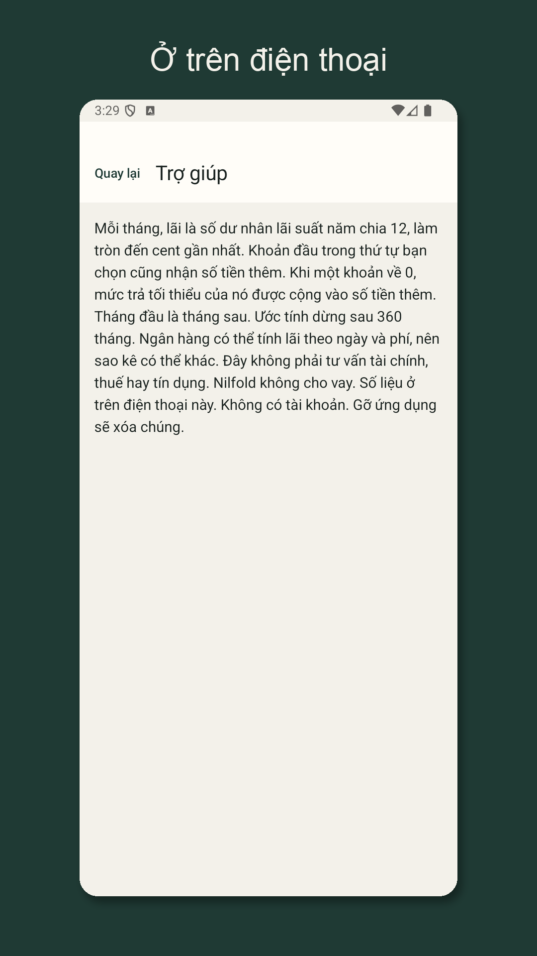 Nilfold: ước tính trả nợ — 4