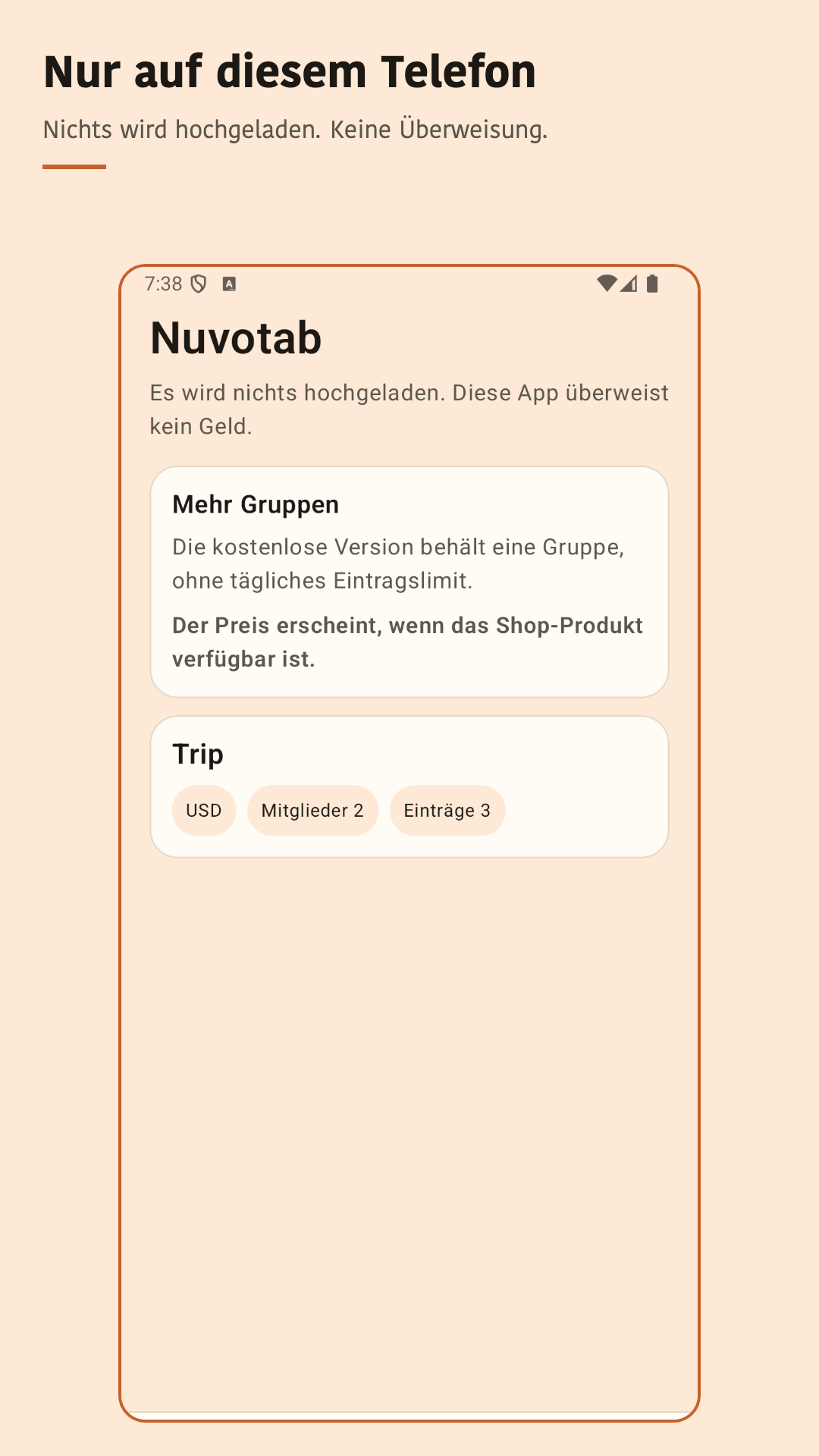 Nuvotab: Ausgaben teilen