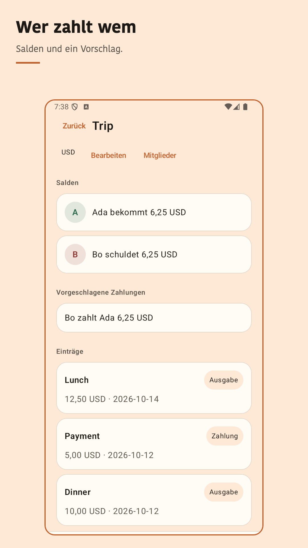 Nuvotab: Ausgaben teilen — 2