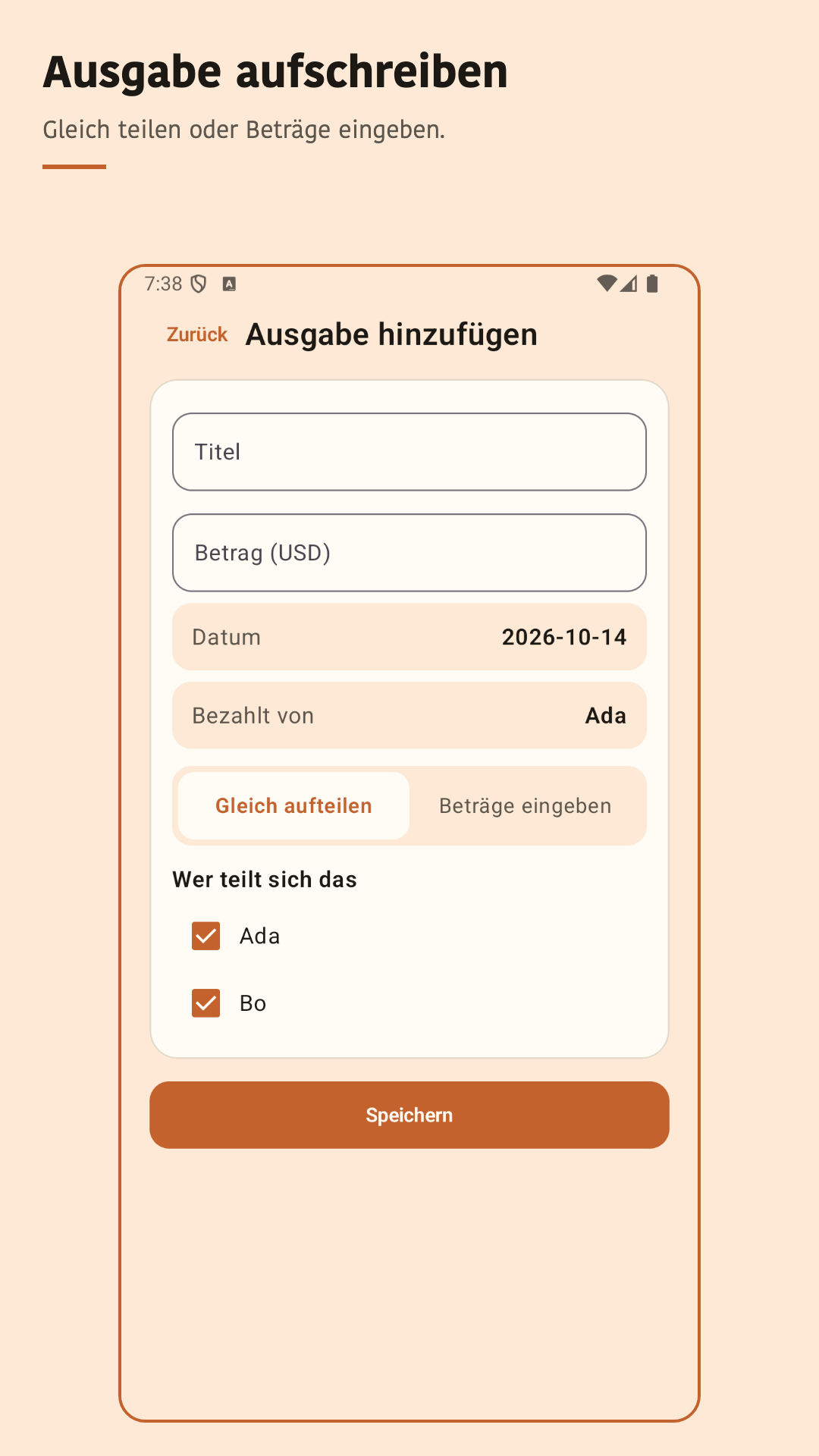 Nuvotab: Ausgaben teilen — 3