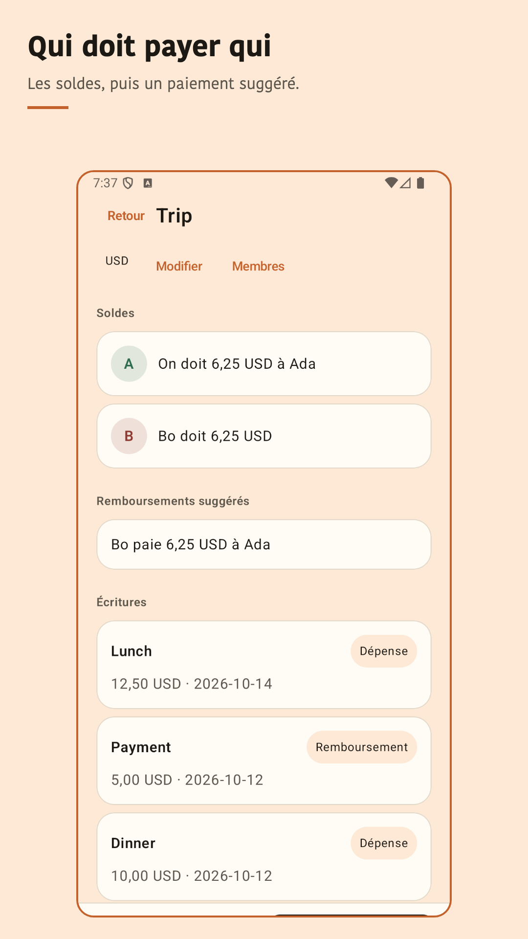 Nuvotab : noter les frais — 2