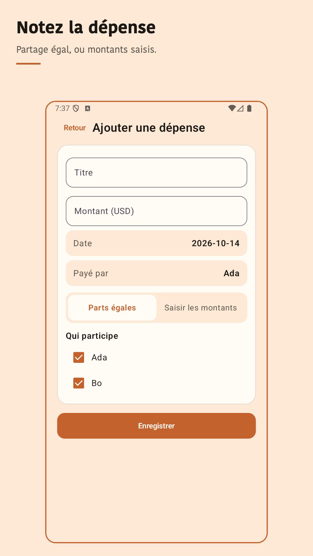 Nuvotab : noter les frais — 3