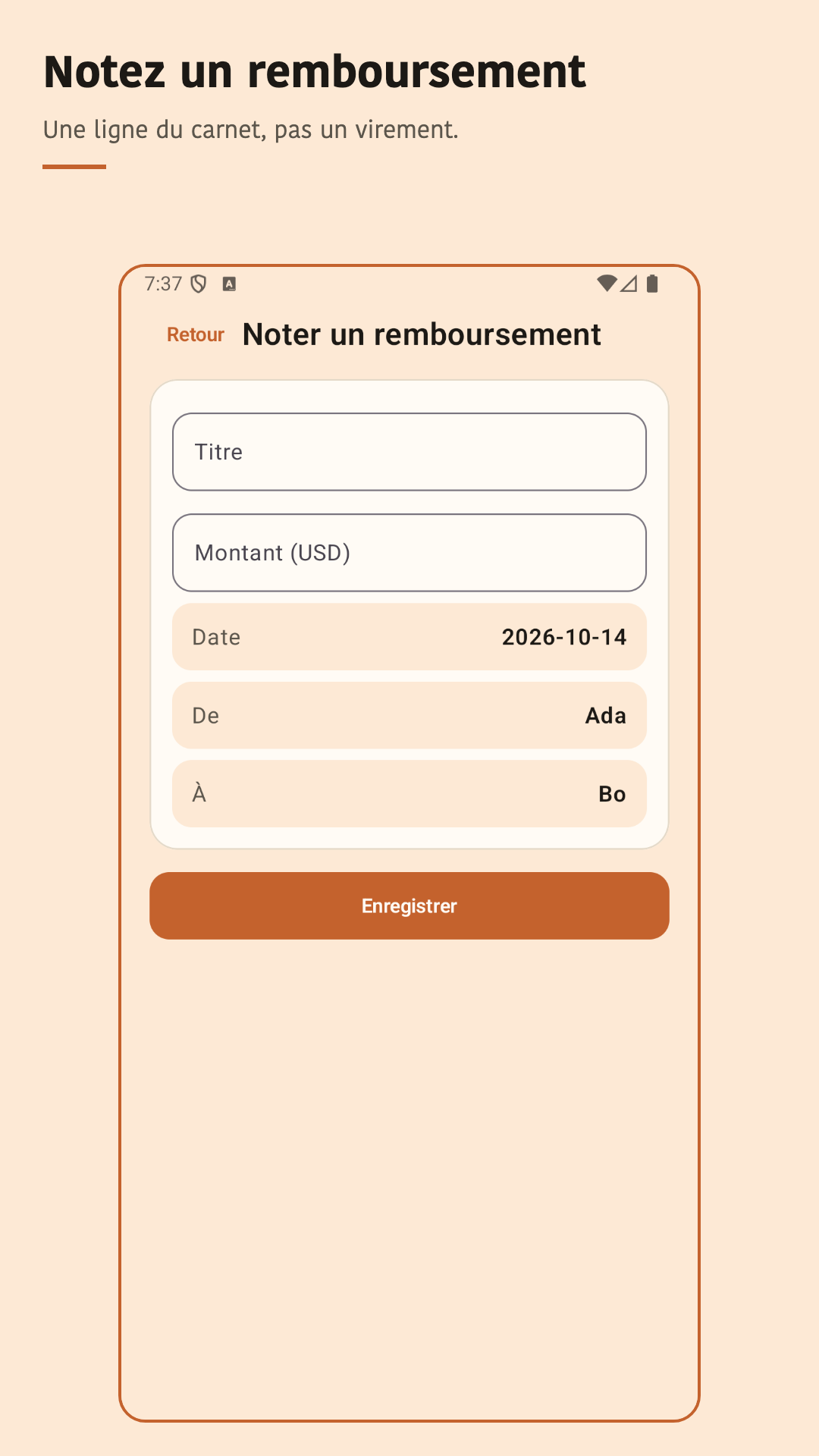 Nuvotab : noter les frais — 4