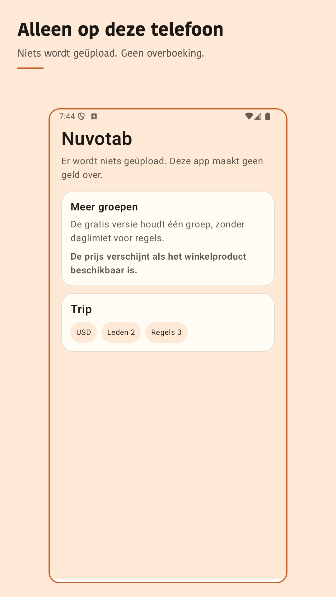 Nuvotab: kosten delen