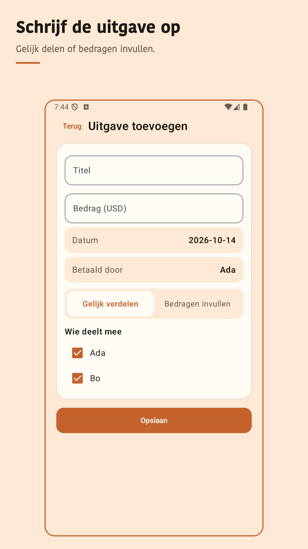 Nuvotab: kosten delen — 3