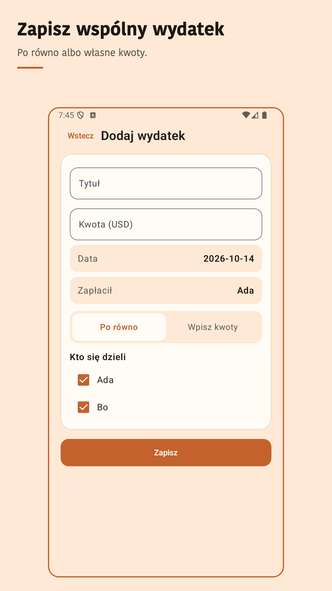 Nuvotab: dzielić wydatki — 3