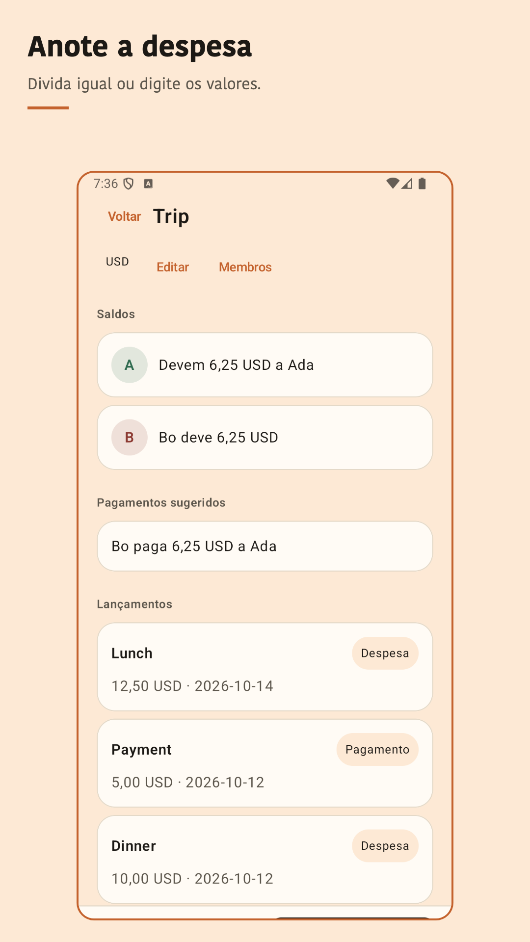 Nuvotab: dividir contas — 3