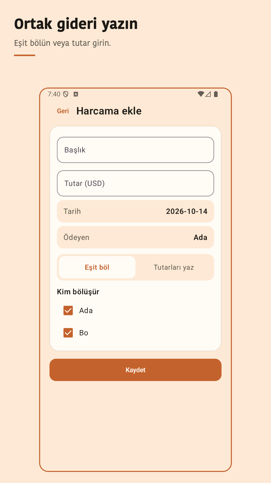Nuvotab: harcamayı böl — 3