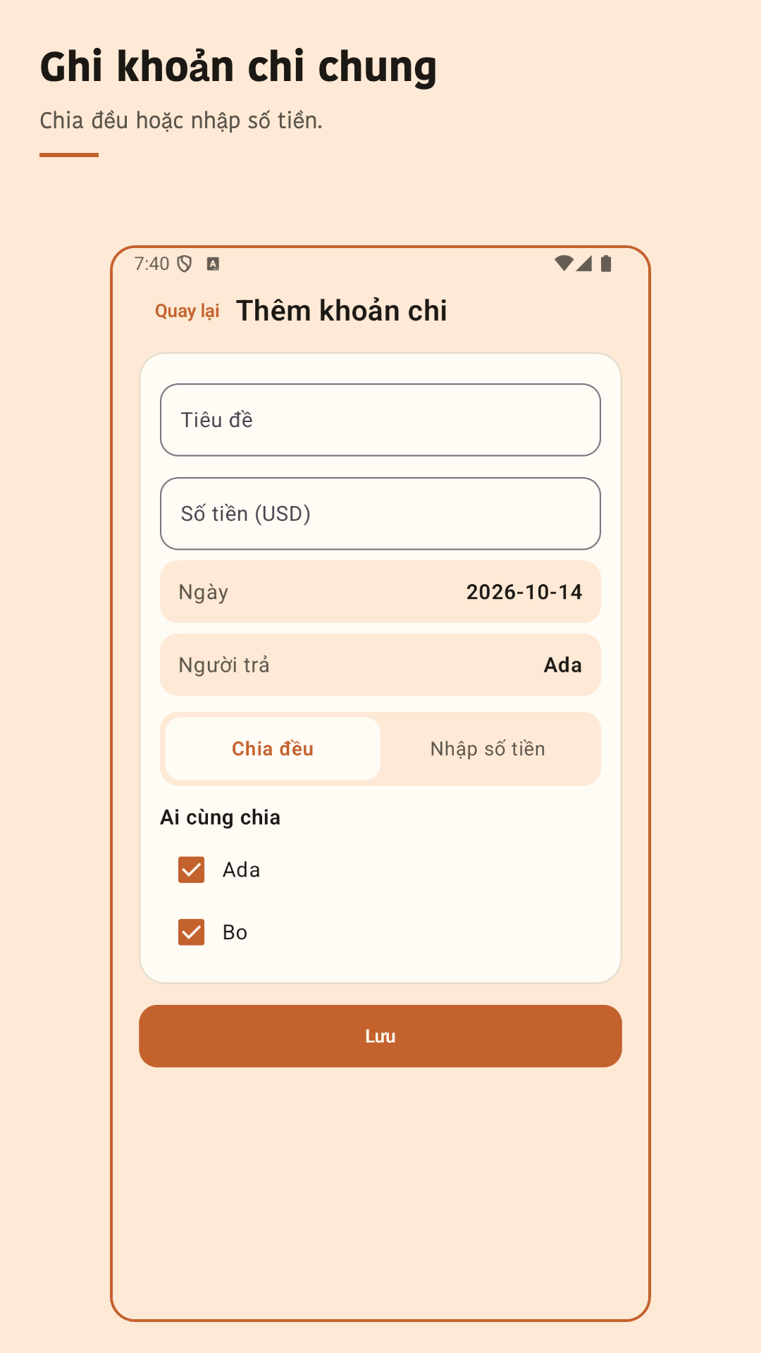Nuvotab: chia chi tiêu — 3