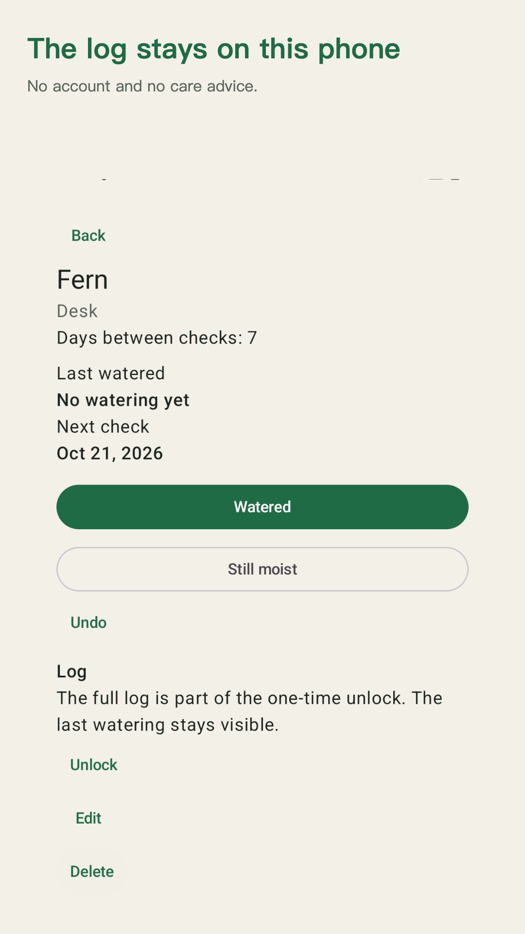 Potdew: Plant Check Log — 5