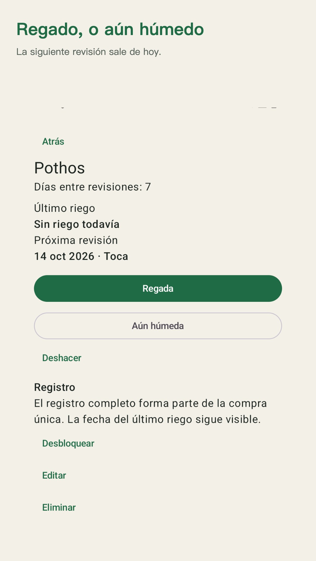 Potdew: control de plantas — 2