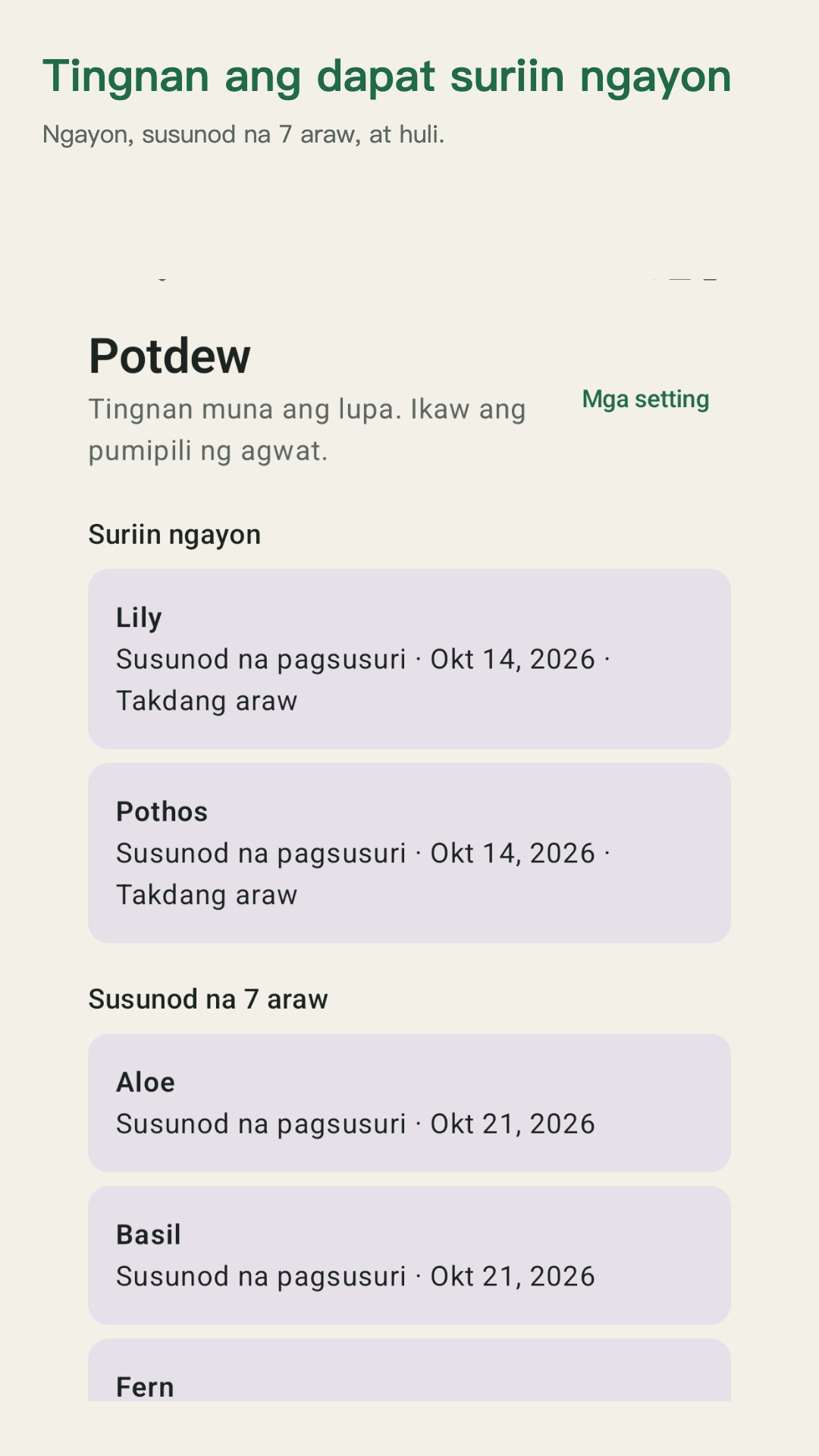 Potdew: tala ng halaman