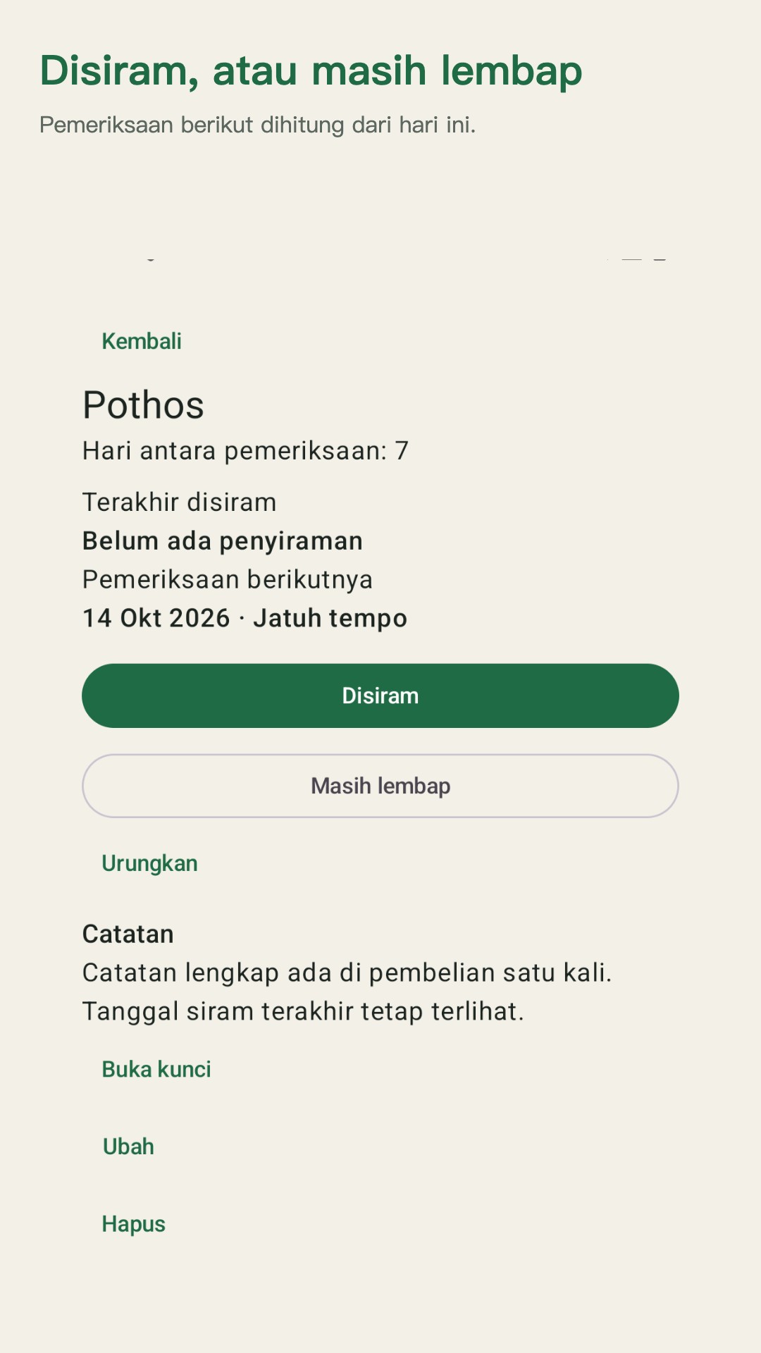 Potdew: catatan cek tanaman — 2