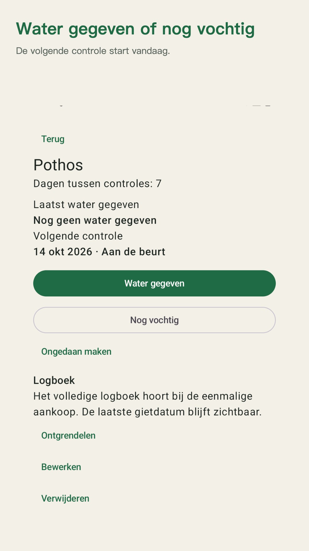 Potdew: plantcontrole — 2