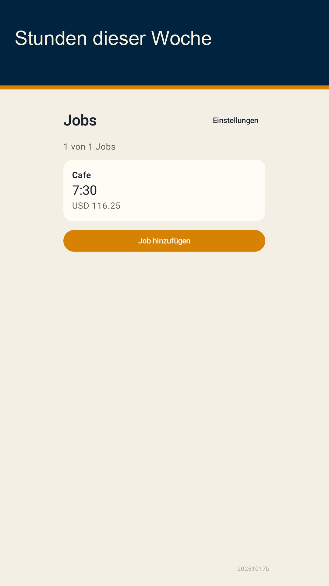 Shiftfold: Schichtstunden