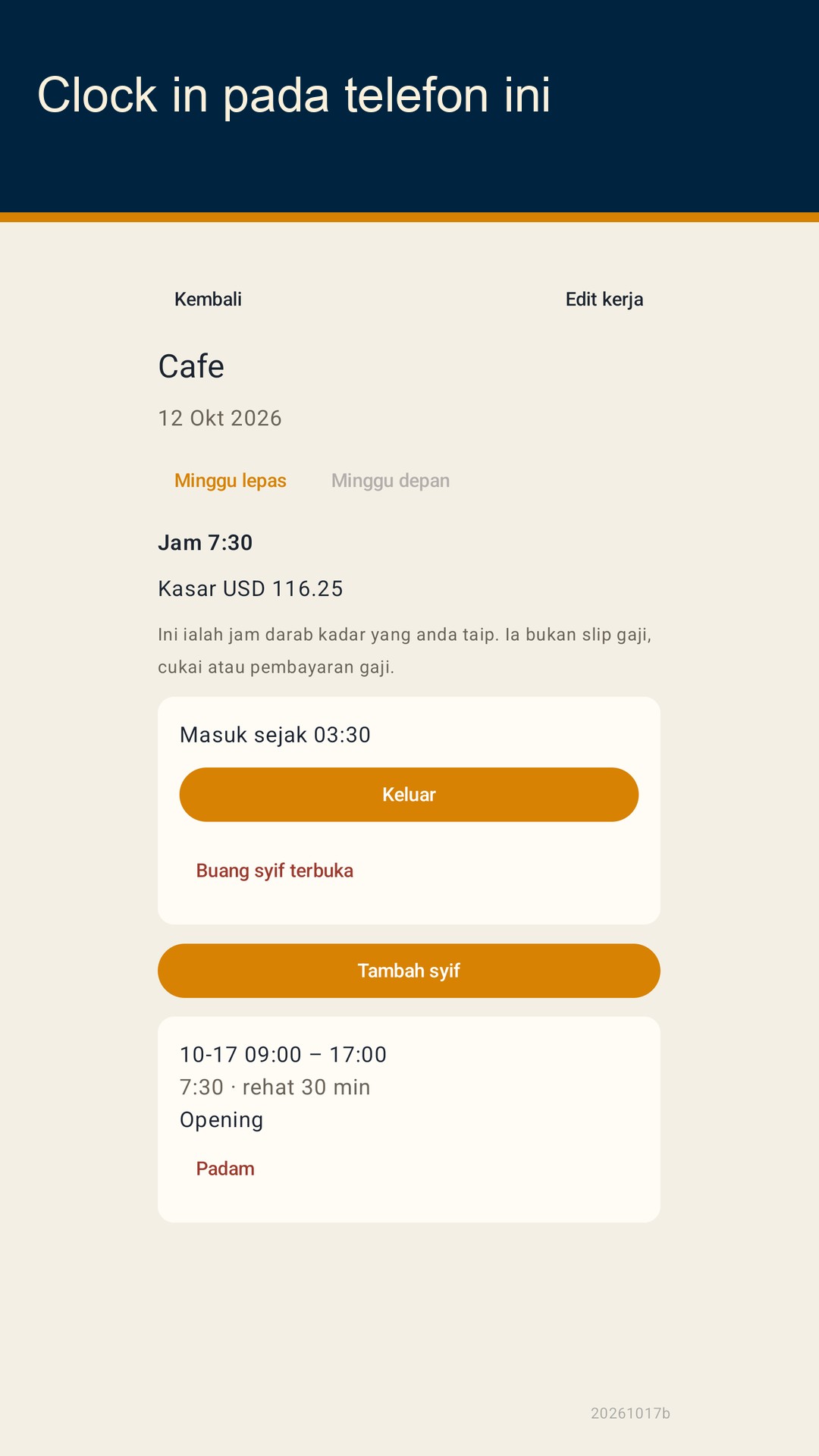 Shiftfold: jam syif — 3