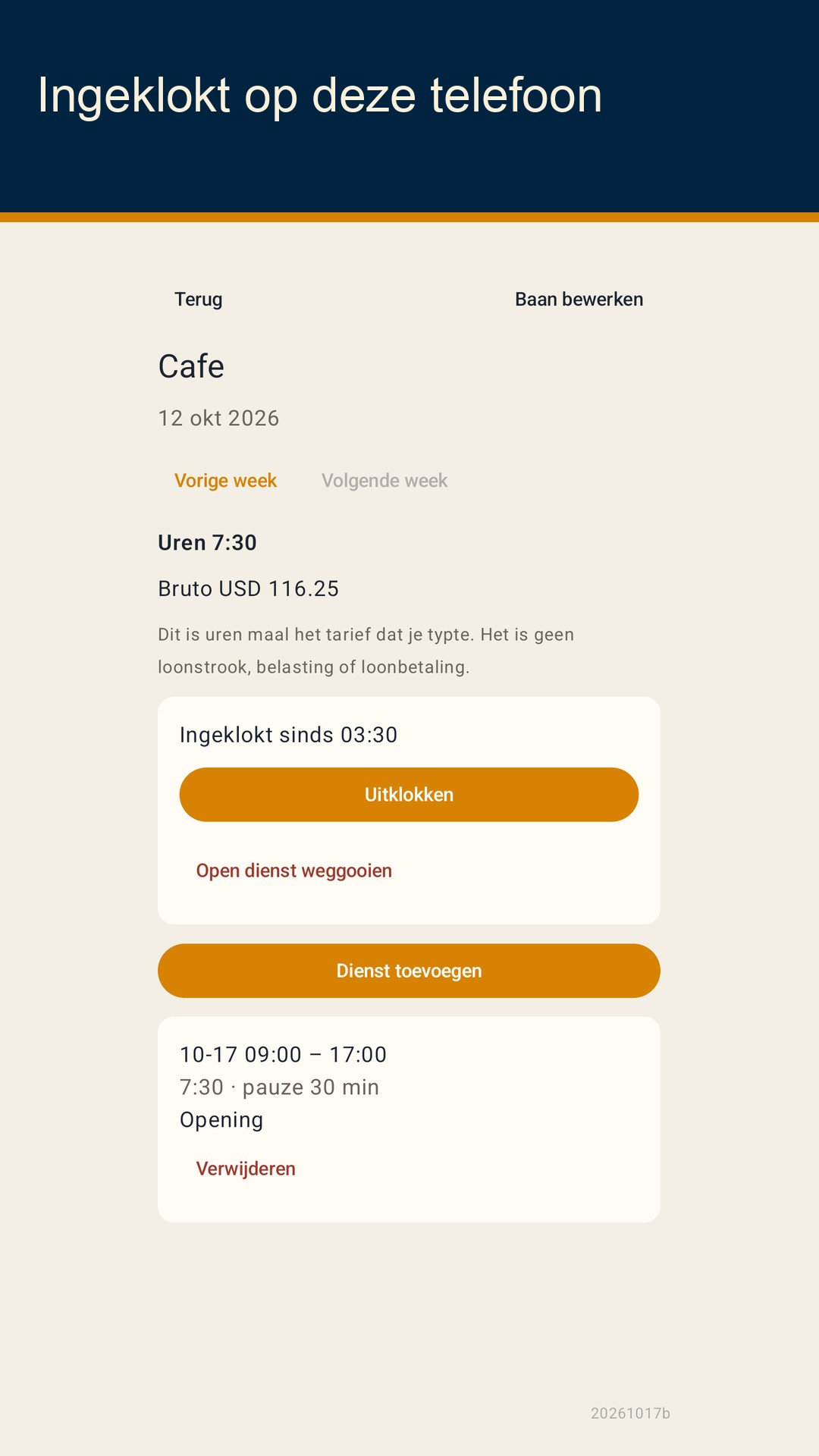Shiftfold: diensturen — 3