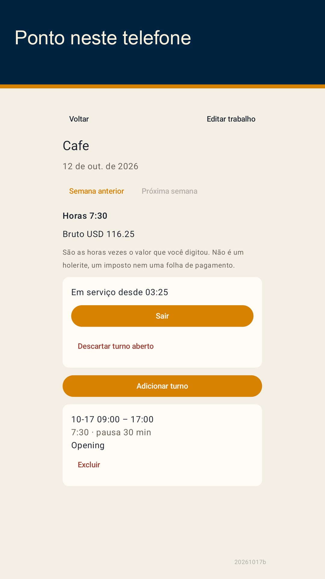 Shiftfold: horas de turno — 3