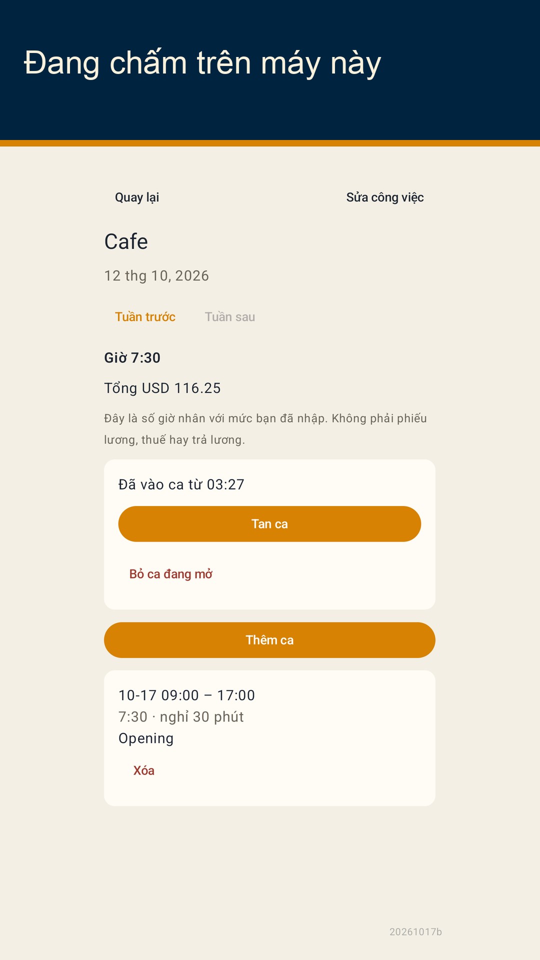 Shiftfold: giờ ca làm — 3