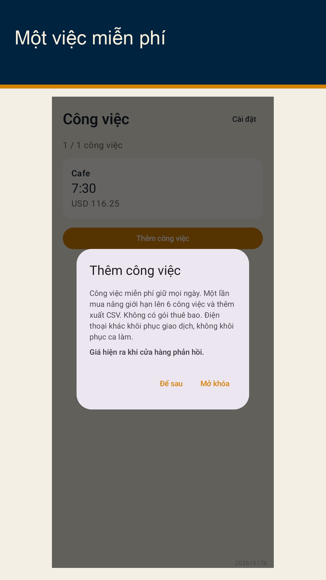 Shiftfold: giờ ca làm — 5