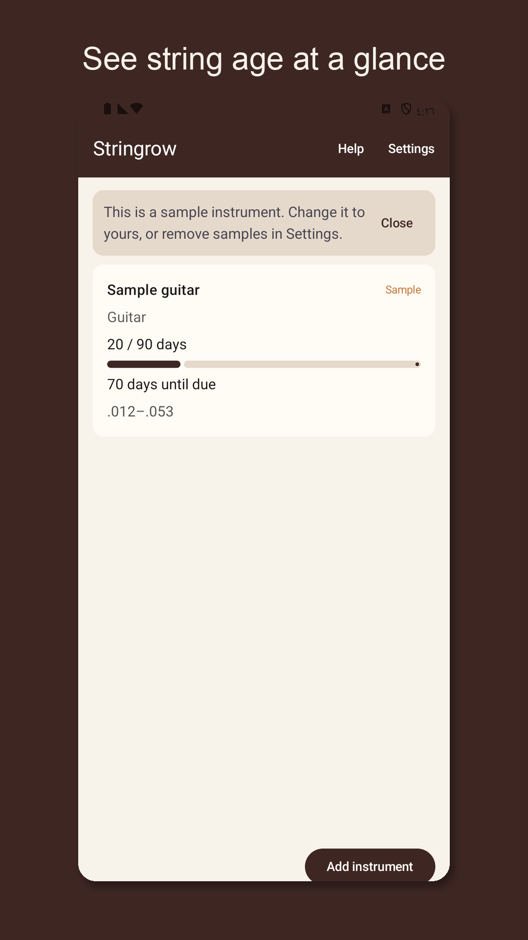 Stringrow: Guitar String Log