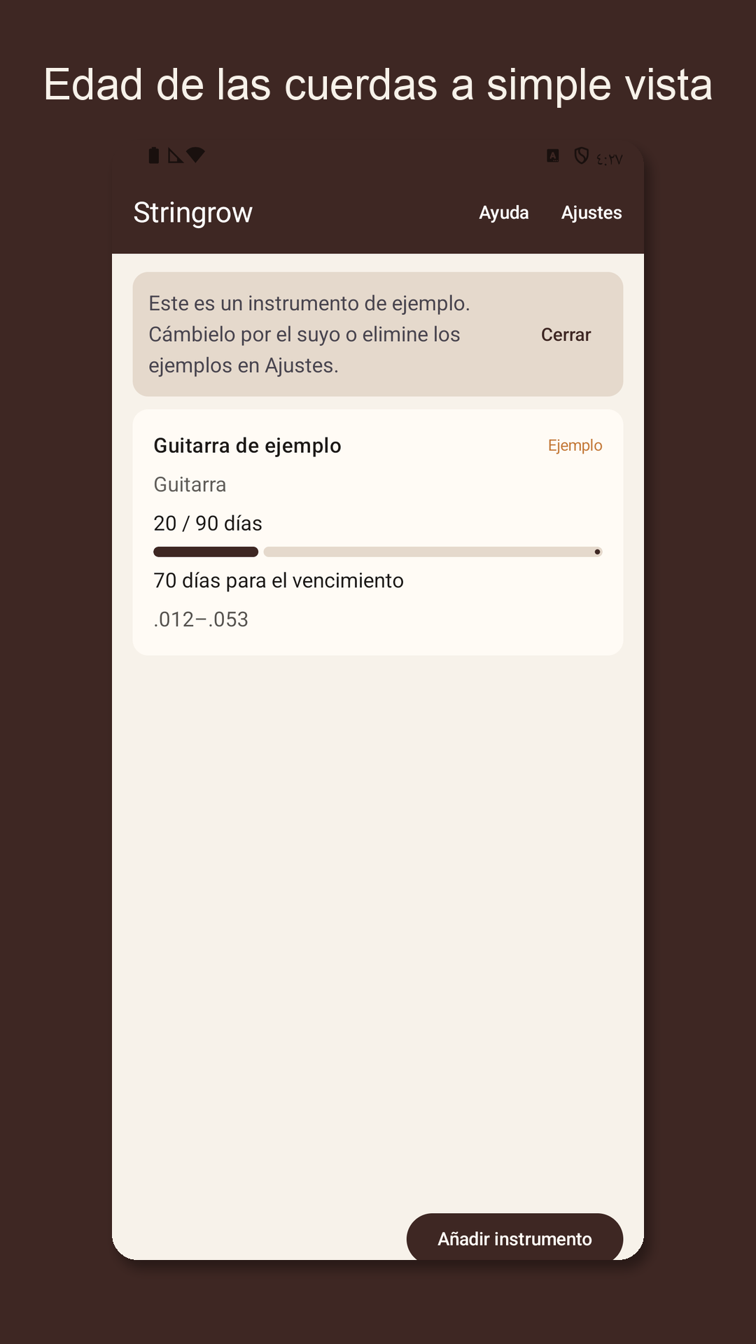 Stringrow: registro de cuerdas