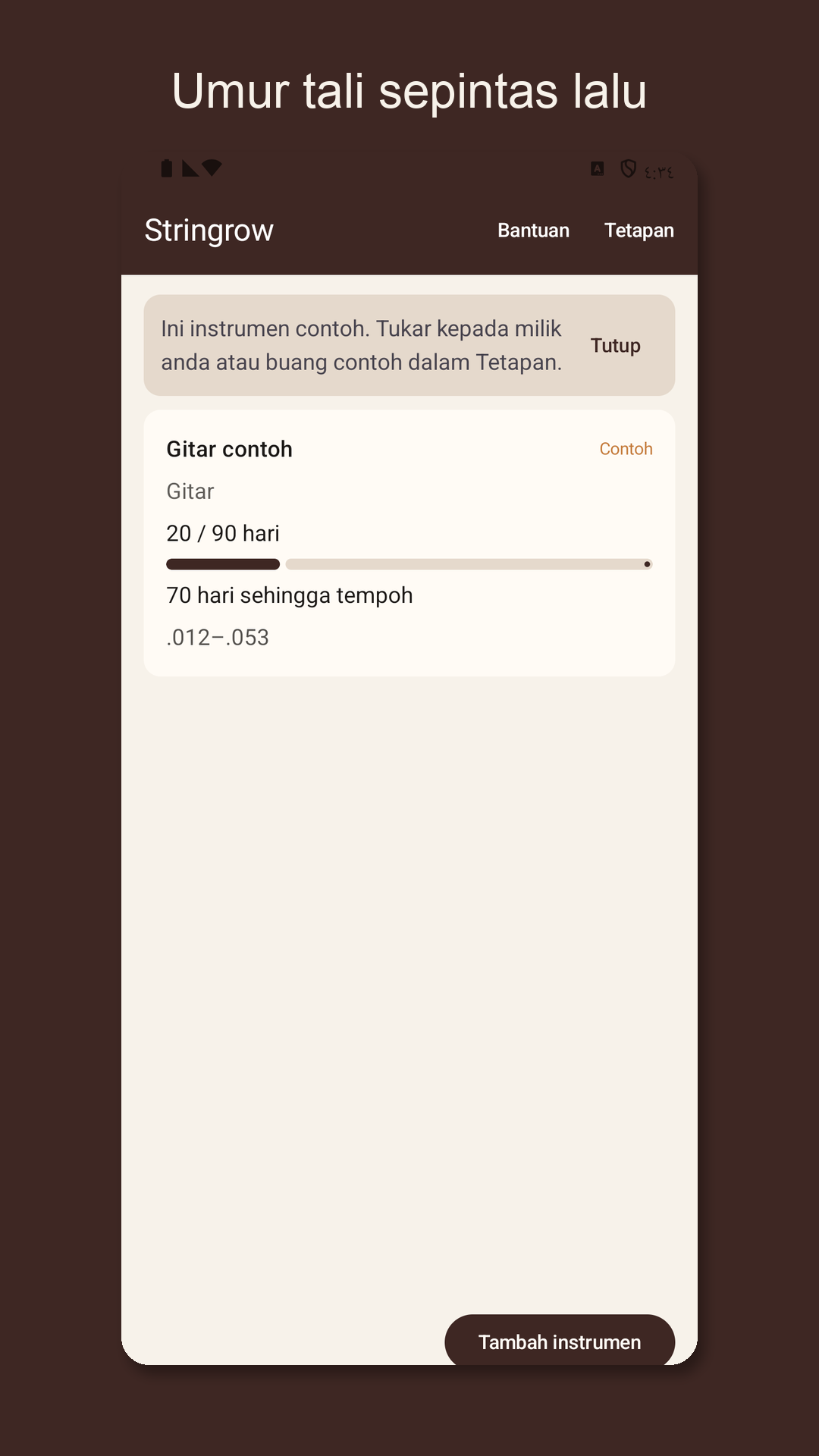 Stringrow: log tali gitar
