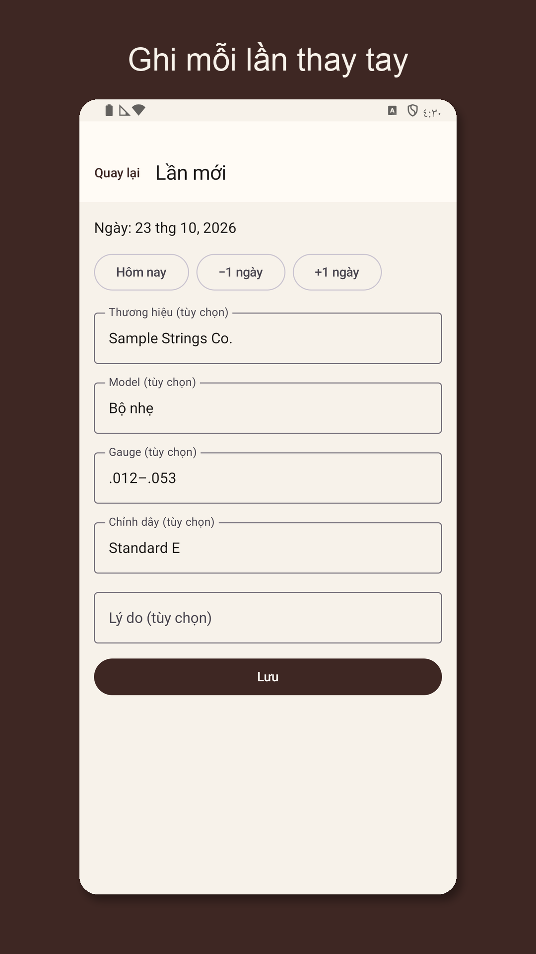 Stringrow: nhật ký thay dây — 2